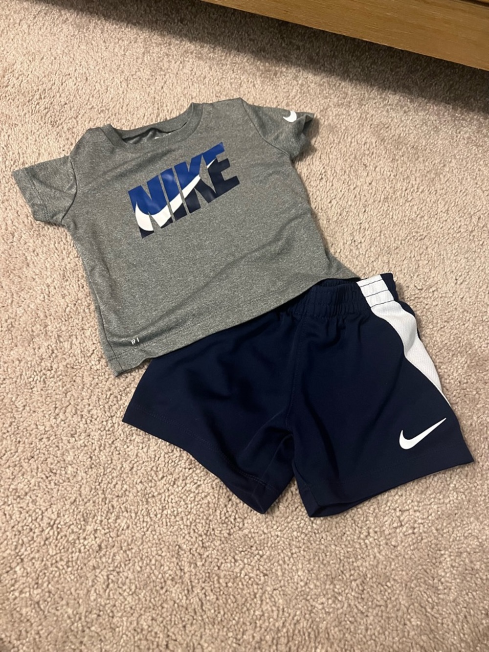 Nike Grey Tee with Blue Graphic